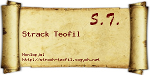 Strack Teofil névjegykártya